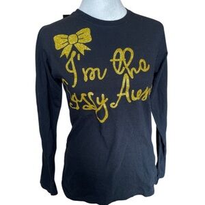 ‘I’m the Sassy Aunt’ long sleeve tee with gold sparkle detail M